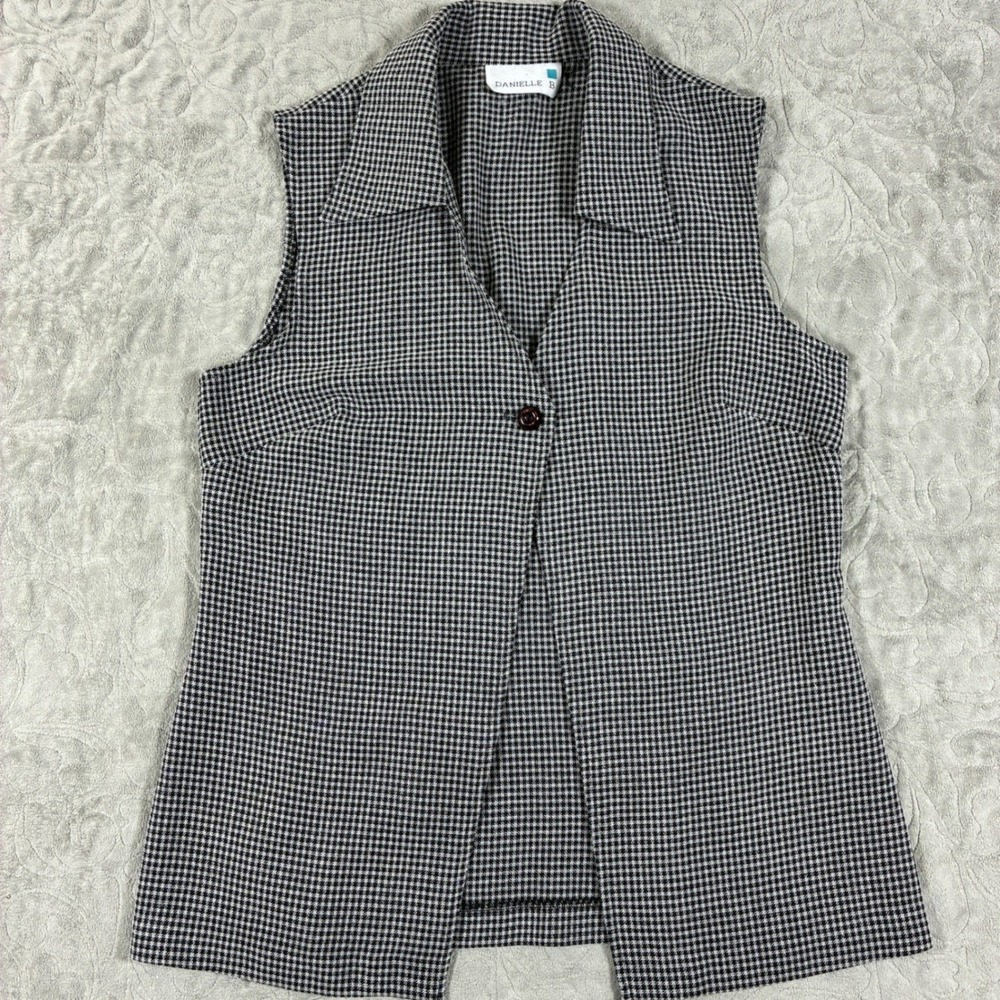 Vintage Y2K 2000s Houndstooth Vest Size M Menswear Layering Grunge Indie‎ Twee